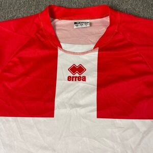 Errea Denmark‎ Soccer Jersey Red White Cross Flag Shirt Men's XL Football Top